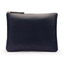 Large leather makeup bag, navy, front