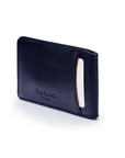 Leather Oyster card holder, navy, back