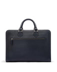 Leather 13" laptop bag, navy pebble grain, back