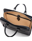 Leather 13" laptop bag, navy pebble grain, interior