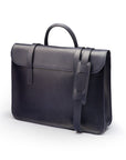 Leather music bag, navy, with shoulder strap