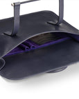 Leather music bag, navy, inside