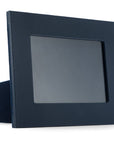 Leather photo frame, navy, landscape front
