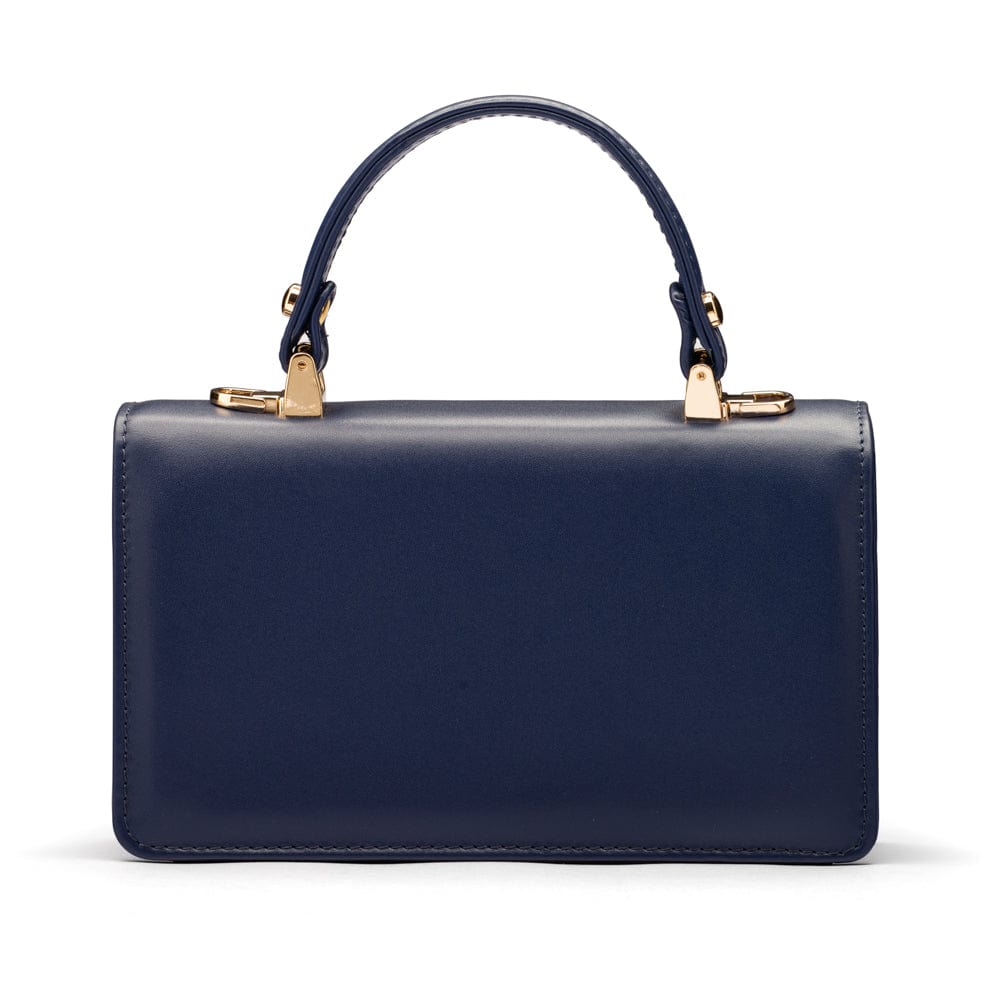 Maya top handle bag, navy, back