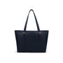 Women's leather 13" laptop workbag, navy pebble grain, front