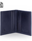 RFID leather credit card wallet, navy, inside