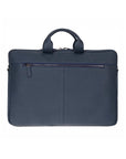Slim Leather Laptop Bag for 15-inch Laptops, navy, front