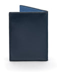 RFID Credit Card Wallet in navy with blue leather, back