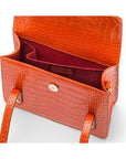 Mini top handle Harmony music bag, orange croc, inside