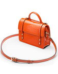 Mini top handle Harmony music bag, orange croc, with shoulder strap