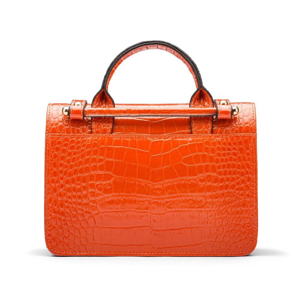 Mini top handle Harmony music bag, orange croc, back