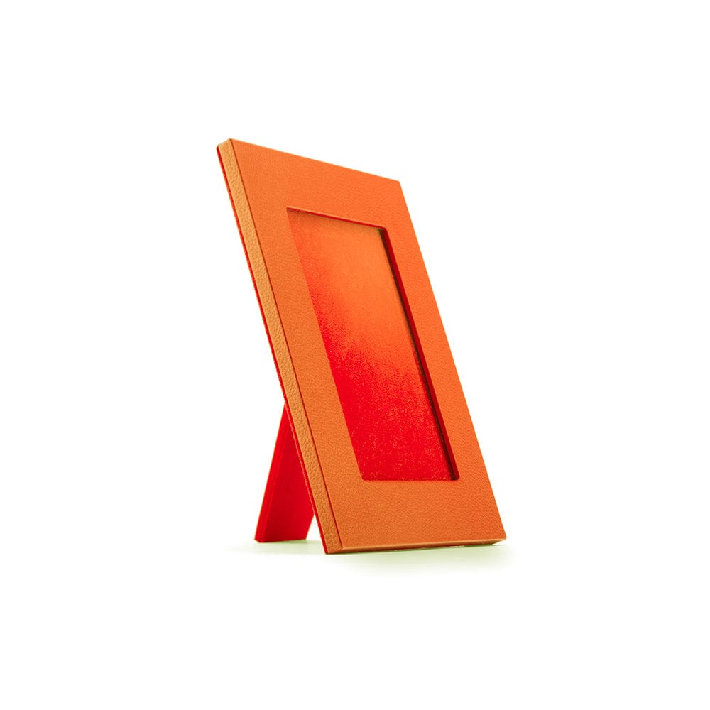 Luxury leather  frame, orange, side