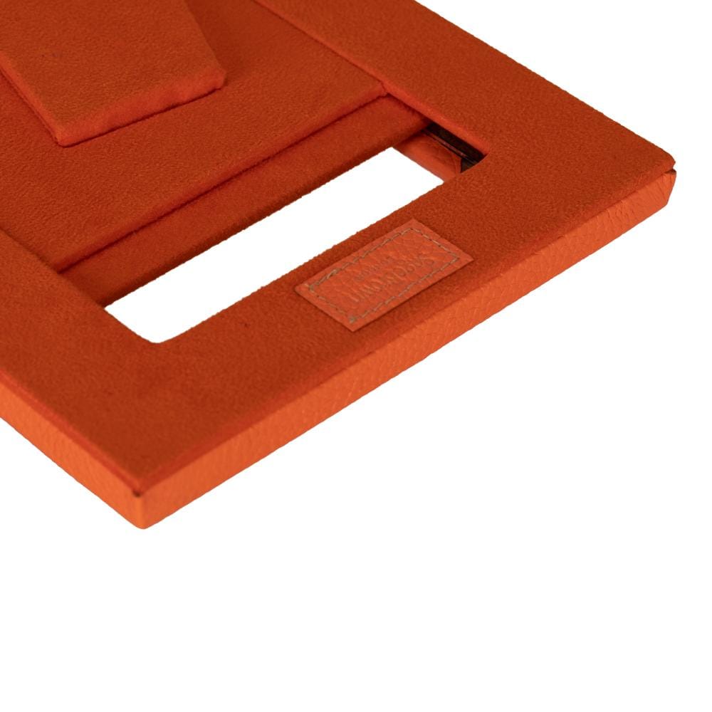 Luxury leather  frame, orange, back