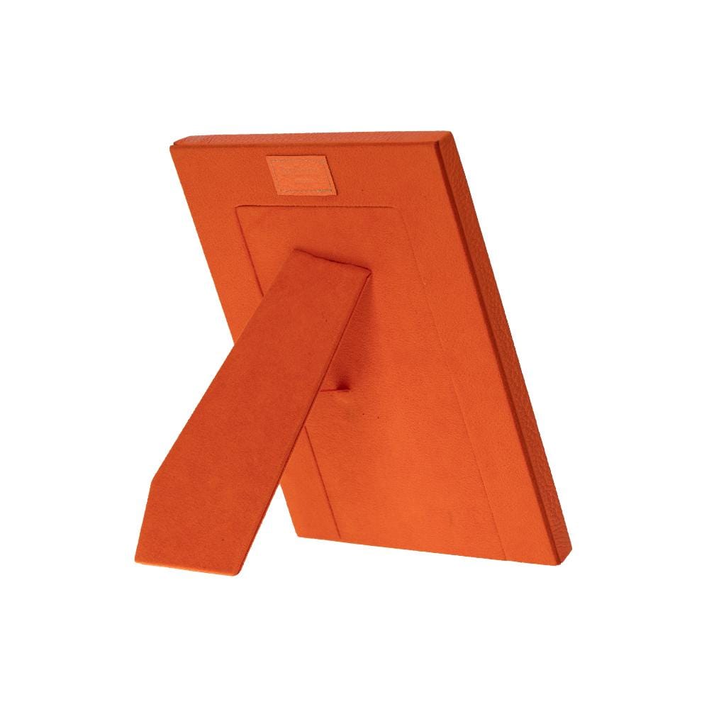Luxury leather  frame, orange, portrait back