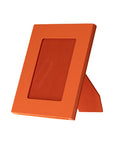 Luxury leather  frame, orange, portrait view