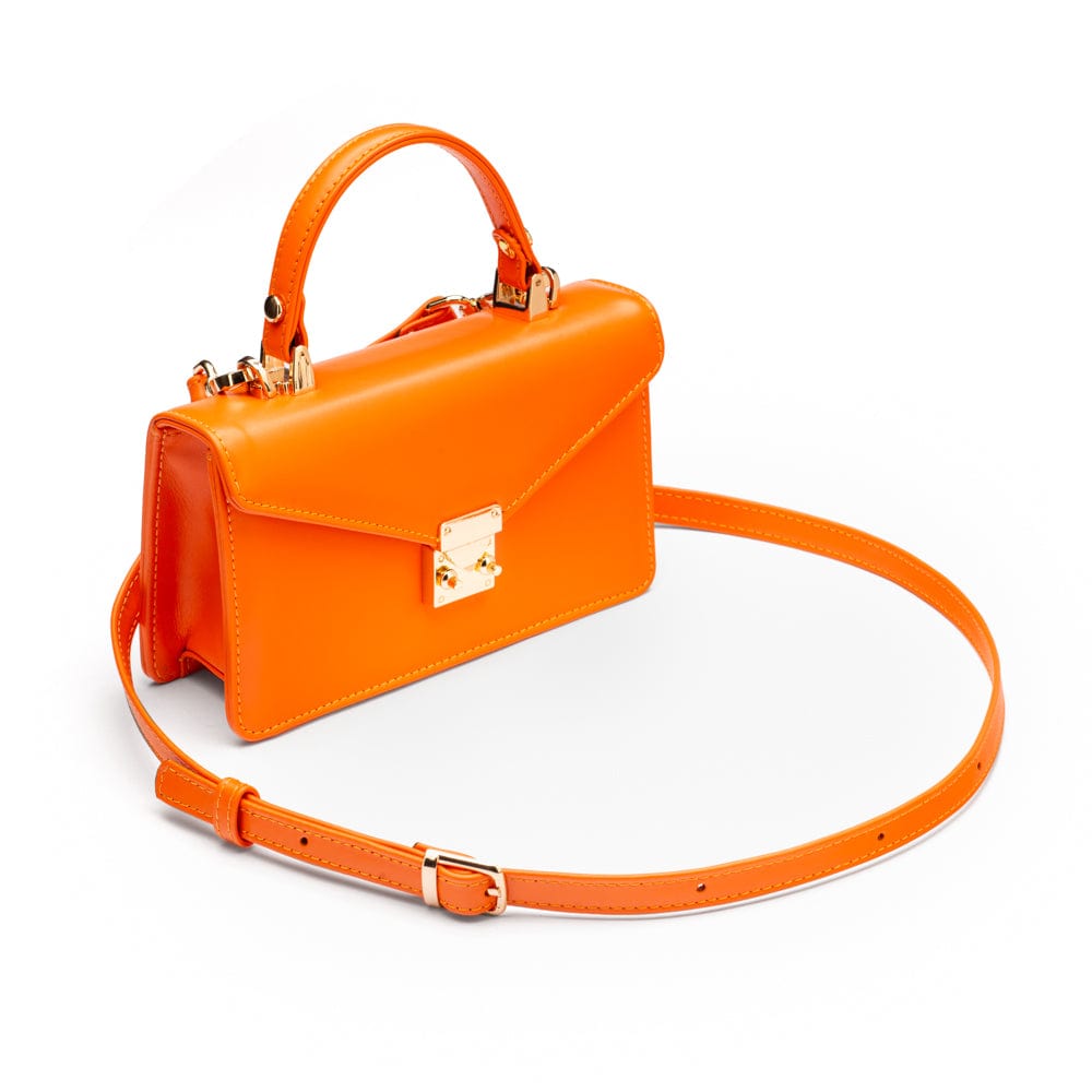 Maya top handle bag, orange, side