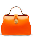 Mini leather Gladstone bag, orange, front