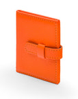 Mini leather passport photo frame, orange, 60 x 40mm, side