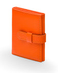 Mini leather trifold photo frame, orange, 60 x 40mm, side