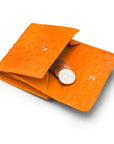 Real ostrich leather coin purse, orange ostrich, coin purse