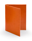 RFID leather passport holder, orange, front