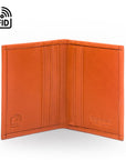 RFID leather credit card wallet, orange, inside