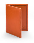 RFID leather credit card wallet, orange, front