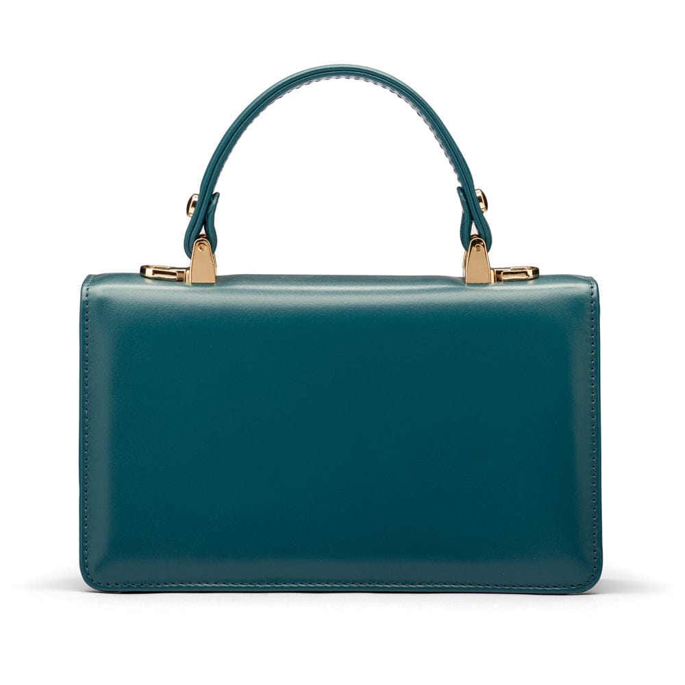 Maya top handle bag, petrol green, back