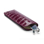 Large Leather Glasses Case - Pink Croc Effect