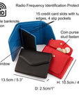 RFID large leather purse, features