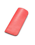 Large leather glasses case, pink, front