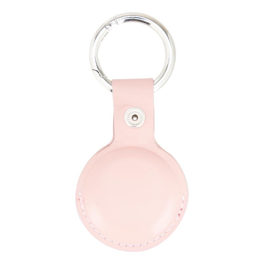 Leather air tag holder, pink, back