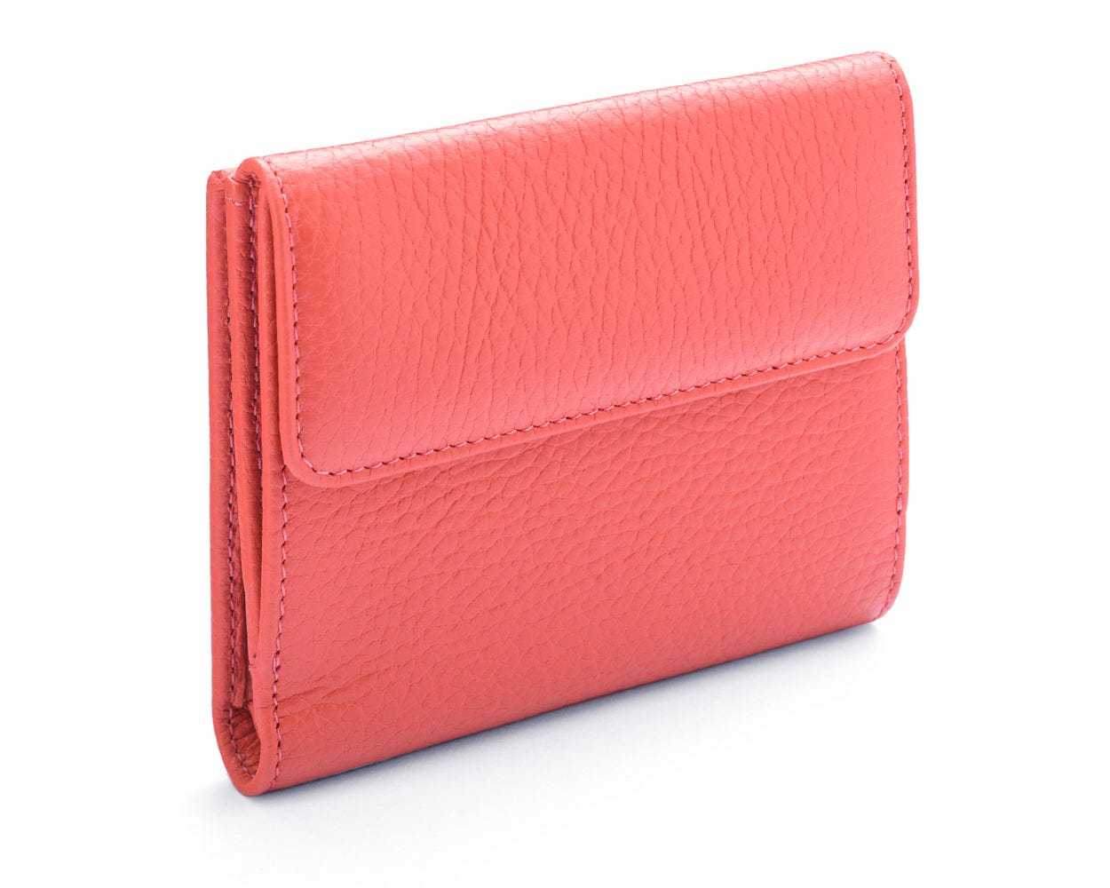 RFID leather purse, pink, back