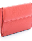 RFID leather purse, pink, back