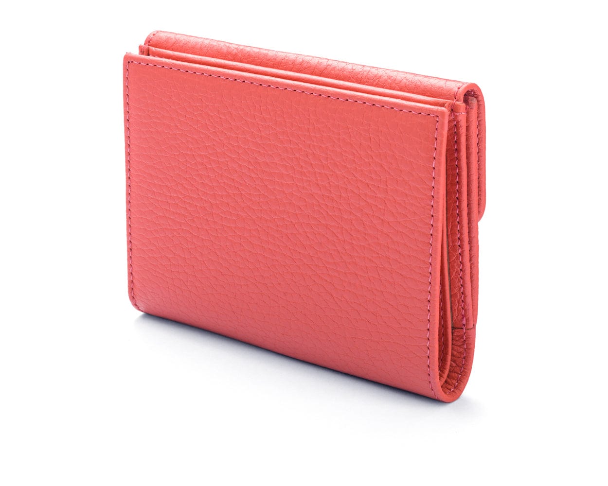 RFID leather purse, pink, front