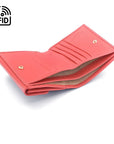 RFID leather purse, pink, inside