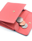 RFID leather purse, pink, coin purse