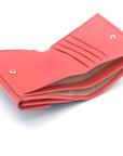 RFID leather purse, pink, inside view