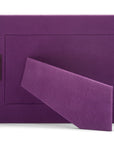 Leather photo frame, purple, landscape back