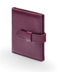 Mini leather passport photo frame, purple, 60 x 40mm, side