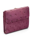 Real ostrich leather coin purse, purple ostrich, back