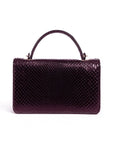 Real python Maya bag, deep purple, back