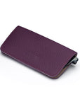 Slim Leather Glasses Lens Cover with Magnetic Closure, Purple, front
