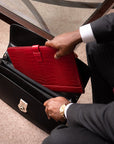 Leather conference folder, red croc, lifestyle