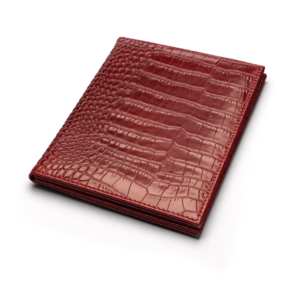 Double leather photo frame, red croc, 6 x 4", front