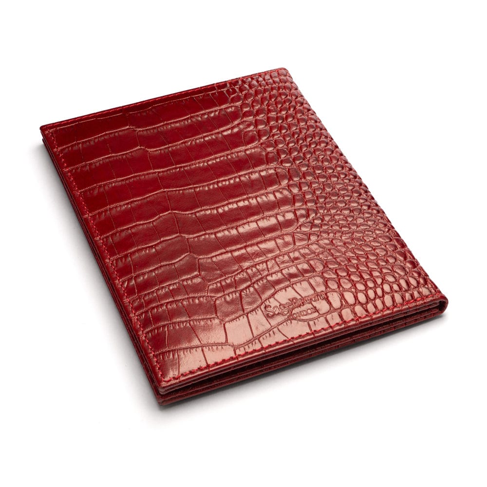 Double leather photo frame, red croc, 6 x 4", back