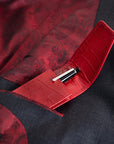 Leather pen case, red croc, lifestyle