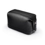 Leather wash bag, black, side view