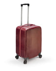 Small leather suitcase, burgundy croc, side