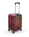 Small leather suitcase, burgundy croc, with telescopic handle